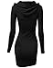 Doublju Womens Long Sleeve Henley Neck Basic Hoodie Dress