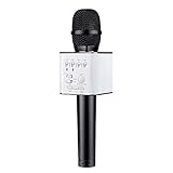 Mugig Wireless Karaoke Microphone, Built-in Bluetooth Speaker Mic with 2600mAh Samsung Battery, Built-in DSP chip,With Sound change function,For Apple iPhone Android Smartphone PC Smart TV Home KTV