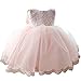 NNJXD Girls' Tulle Flower Princess Wedding Dress for Toddler and Baby Girl Pink 18-24 Months
