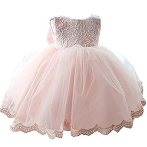 NNJXD Prinsessenjurk met tule, kant en afneembare strik, ideaal voor bruiloften, voor kleuters en baby‘s