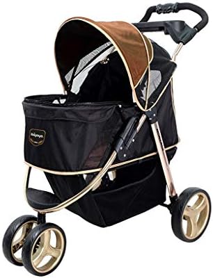 Kkcd 犬用カート 犬のカート ペットベビーカー犬 ベビーカー 猫のスポーツカーのための三輪車の折り畳み式ペットバギー車椅子 Color 動物のトロリー犬 Gold アウトレット 送料無料