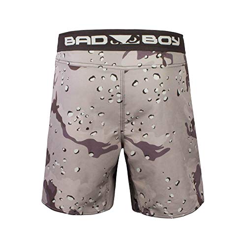 Bad Boy Soldier Series Bamboo Fiber Fitness Workout Training MMA Mixed Martial Arts Fight Shorts Camo Brown Small Brown - Small
