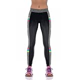 Ladyker Women's Stretchy Activewear Workout Running Pants Printed Tights Slim Yoga Leggings 17