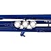 Mendini MTT-BL Blue Lacquer Brass Bb Trumpet + Tuner, Case, Stand, Mouthpiece, Pocketbook & More