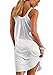 Poulax Women's Summer Causal Solid Color Beach Dress Swimsuit Bikini Cover Ups(FBA) (One-Size, A-White)