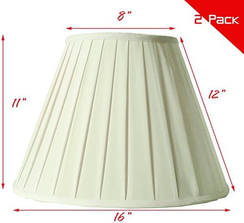 Creme Linen Round Box Pleat Lamp Shade 9x16x11 (Spider) (Pack of 2)