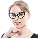 SOOLALA Womens Oversized Fashion Cat Eye Eyeglasses Frame Large Reading Glasses (2 Pairs/Black and Yellow Glass, 2.75)
