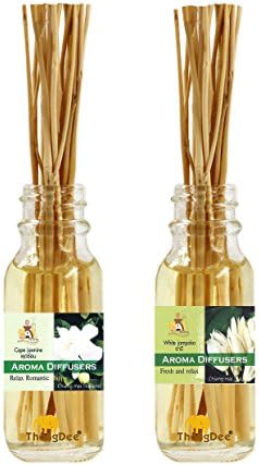 ThongDee Cape Jasmine and White Champaca Floral Reed Diffuser Oils Aromatherapy Set 30ml.