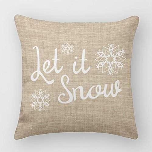 UOOPOO Home Decor Let It Snow Polyester Pillow Covers 18 X 18 Inches