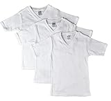 Jack and Jill Boys 100% Cotton V-neck T-shirt In Solid White (3 Pack) Size 3-20