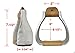 AJ Tack Wholesale Heavy Duty Aluminum Stirrups 6.5 in Wide Flat Bottom Leather Tread Polished Trimthumb 1