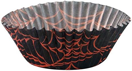 Arant Halloween Spider Web Mini Cupcake Liners. Colorful Paper, Ideal for Holidays and Parties, 100 Pack.