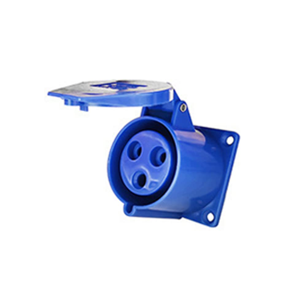 ExcInter 3PIN 16A Panel concealed socket Industrial Plug Sockets 2P+E Weatherproof IP44 Camping Caravan Industrial