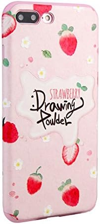 Lina Daily iPhone 8 plus &amp; iPhone 7 plus, Anti-Scratch, Shock Proof, Slim-Fit, Ultra-Thin, Dust Proof, Anti-Finger Print TPU Flora Case 5.5 inches (Strawberries)
