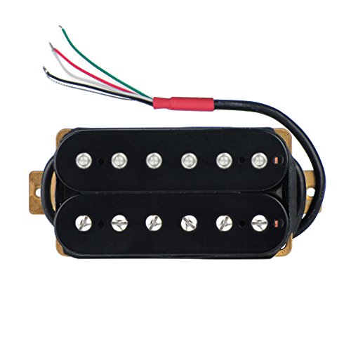 FLEOR Set of Electric Guitar Double Coil Humbucker Neck Bridge Pickup Ceramic Magnet Passive Pickup 50mm&52mm, Black Cover