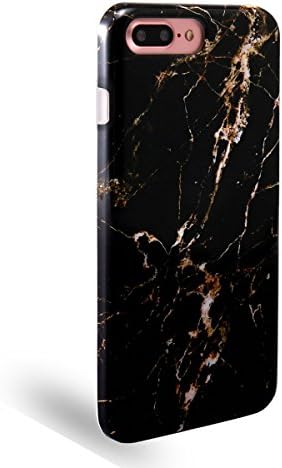 Iphone 7 Plus Case, DUOMON New Marble Design, Slim Shockproof Flexible Smooth TPU Soft Case Rubber Silicone Skin Cover (Black&amp;Gold)