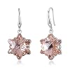 Sue’s Secret Boucles d’oreilles élégantes en forme de flocon de neige avec cristaux Swarovski