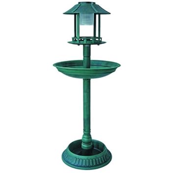 Hotel Solar Powered Bird Feeder Birdbath Planter With Light