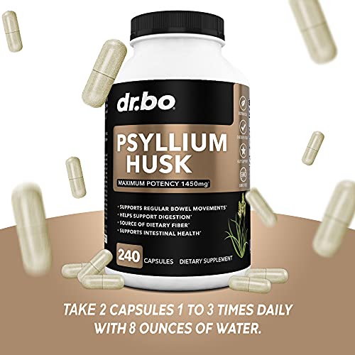 Psyllium Husk Capsule Fiber Supplement Natural Powder Capsules for
