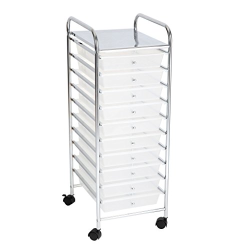 Finnhomy 10 Drawer Rolling Cart Storage Rolling Carts With Semi