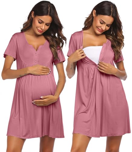 Ekouaer Maternity Nursing Gown