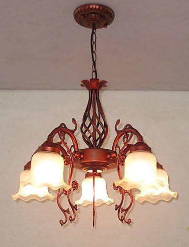 Modern retro luxury Chandeliers European Sitting Room Dining-room Bedroom lamp Wrought Iron Glass Chandelier Restoring ancient ways , 110-120v-black