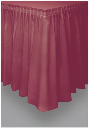 29" x14' Plastic Table Skirt Burgundy