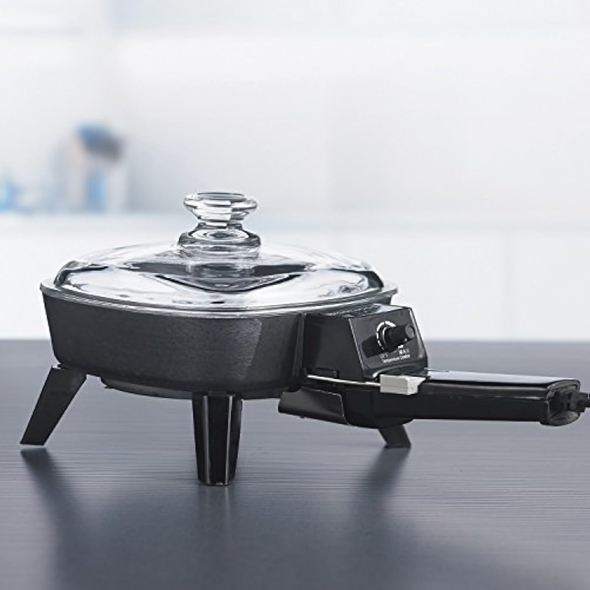 Electric Skillet with glass lid Removable, Non Stick Pan 7" eBay