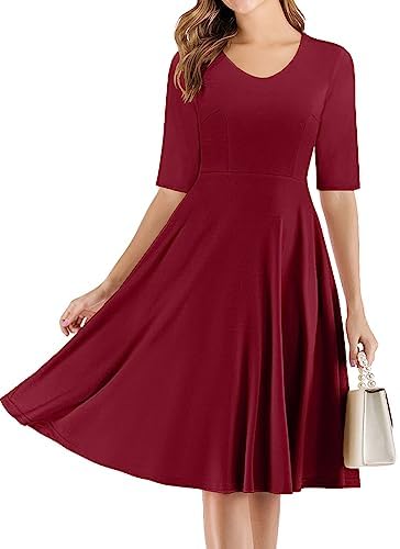 sachin and babi light blue dress ELESOL Women's Red Cocktail Dress 3/4 Sleeve Fit and Flare Swing Dress,Wine  Red/M, Wine Red, M price in UAE | Amazon UAE