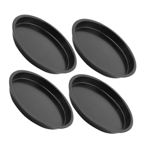 CONGARTENO 4pcs Non Stick Round Pizza Pan Carbon Steel Crisper Tray for Baking Pizza Cookies Bread More Design for Oven Use