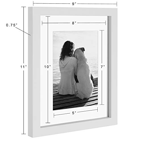 DesignOvation Modern Gallery Floating Wood Picture Frame, Set of 4, 8