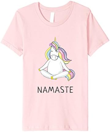 Kids Unicorn Ma Cute Namaste Yoga T-Shirt Bright Spiritual Wear 6 Pink