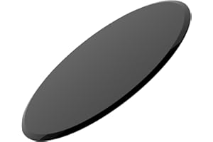 BEIDOR 24" Inch Round Glass Table Top, Tempered Black Glass 1/2" Inch Thickness, Beveled Polished Edge