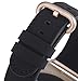 JSGJMY Compatible for Iwatch Band 38mm 40mm S/M Women Genuine Leather Loop Replacement Strap Compatible for iWatch Series 5 4 3 2 1, Black with Champagne Gold Clasp