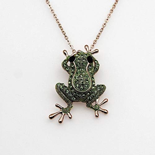 Gquan Lady pendant Women Necklac Creative cartoon brooch hundred-lap frog brooch alloy Necklace dual-use necklace Jewelry 52*34mm