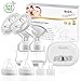 Double Electric Breast Feeding Pump Pain Free Strong Suction Power Portable Pump with LCD Screen, Pump Milk for Breastfeeding, Pumping Essentials