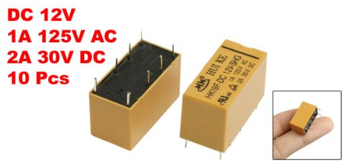 10 Pcs DC 12V Coil DPDT 8 Pin PCB General Purpose Power Relay HK19F
