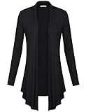 Messic Womens Open Front Long Sleeve Slim Soft Draped Cardigan Tops