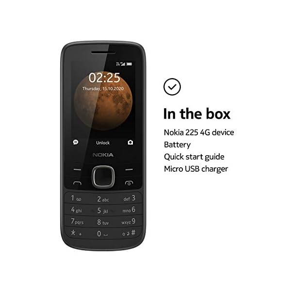 Nokia-225-4G-24-Inch-UK-SIM-Free-Feature-Phone-Dual-SIM--Black Nokia 225 4G all carriers, 0.06gb, 2.4-Inch UK SIM-Free Feature Phone (Dual SIM) – Black