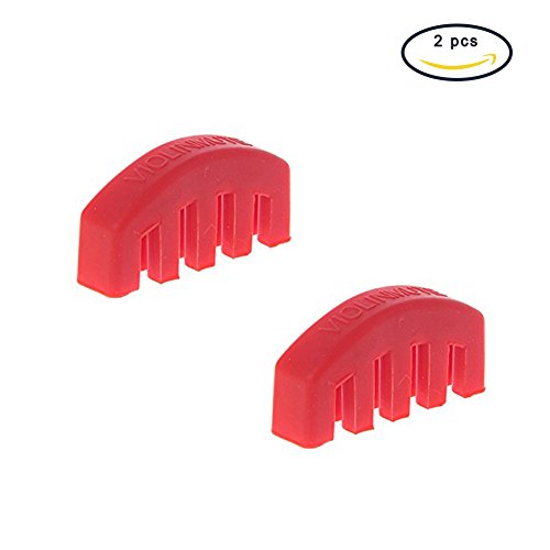 WANDIC 2pcs Violin Mute Rubber Violin Lightweight Practice Mute Combo Claw Style Mute for Violin Red - Thumbnail 4