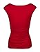 Me and Young Women's Cowl Neck Ruched Side Slim Fit Top BRIGHTRED XL