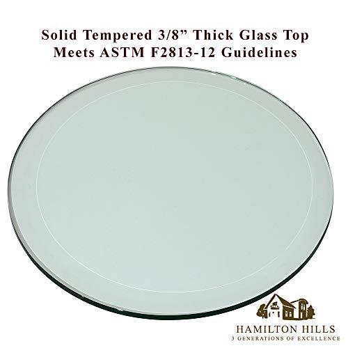 image for Hamilton Hills 14 Inch Beveled Glass Table Top | 3/8