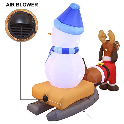 8 FT Puppy Long Inflatable with Build-in LEDs Blow Up Inflatables for Xmas Party Indoor, Outdoor, Yard, Garden, Lawn Winter Decor.