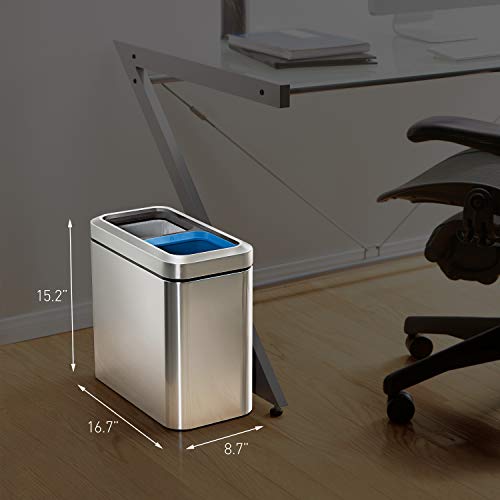 simplehuman Trash Can, 20 Liter Dual, Brushed Pricepulse