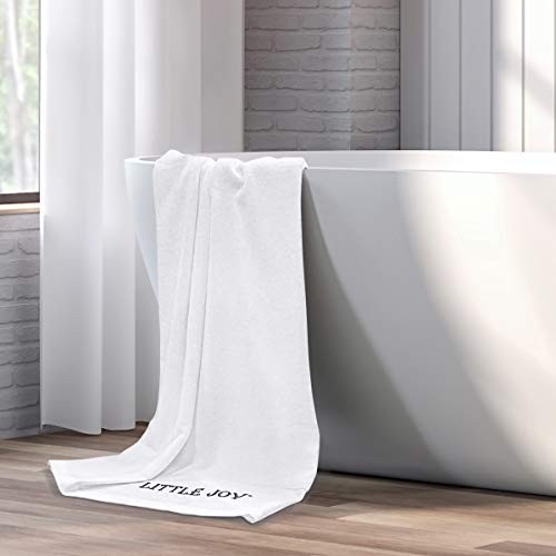 LITTLE JOY Bath Towels Set extra large 100% Cotton shower towels Highly Absorbent Super Soft Bathroom Towels Sets (White, Set of 6)