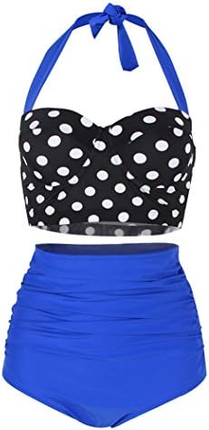 SHENGFAN Womens Vintage Underwire High Waisted Swimsuit Two-Piece Bathing Suits Polka Dot Bikini