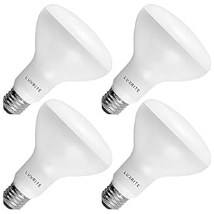 LUXRITE 4-Pack BR30 LED Bulb, 65W Equivalent, 5000K Bright White, Dimmable, 650 Lumens, LED Flood Light Bulbs, 8.5W…