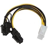 PCI-Express 6 Pin to 2 x 8 Pin (6+2) Video Card Y-Splitter Adapter Power Supply Cable