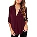 Froomer Women V Neck Long Sleeve Blouse Top Office Lady Shirt