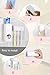 HaloVa Toothpaste Dispenser, Automatic Dustproof Toothpaste Squeezer and Toothbrush Holder Set, Hands Free Toothpaste Squeezer with Sticky Suction Pad for Family Washroom Bathroom, White